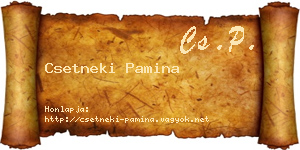 Csetneki Pamina névjegykártya